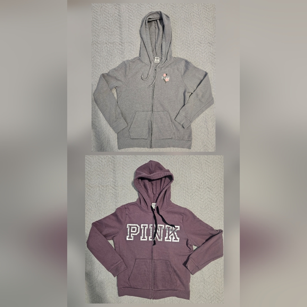 Pink Victoria Secret (1) Gray & (1) Purple Women's Hoodies